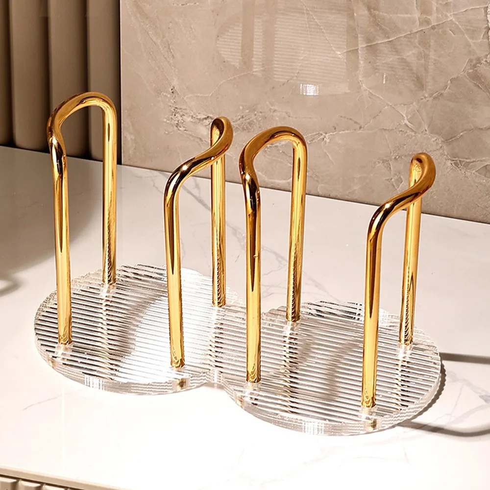 Acrylic Disposable Paper Cup Holder Self Installed Paper Cup Holder Golden Water Cups Dispenser Rack Water Cups Dispenser Rack
