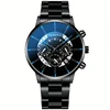 Round Dial Quartz Watch for Men  Stainless Steel Strap Calendar Function Business Allo CaseNonWaterproof Ideal Gift for Him 3