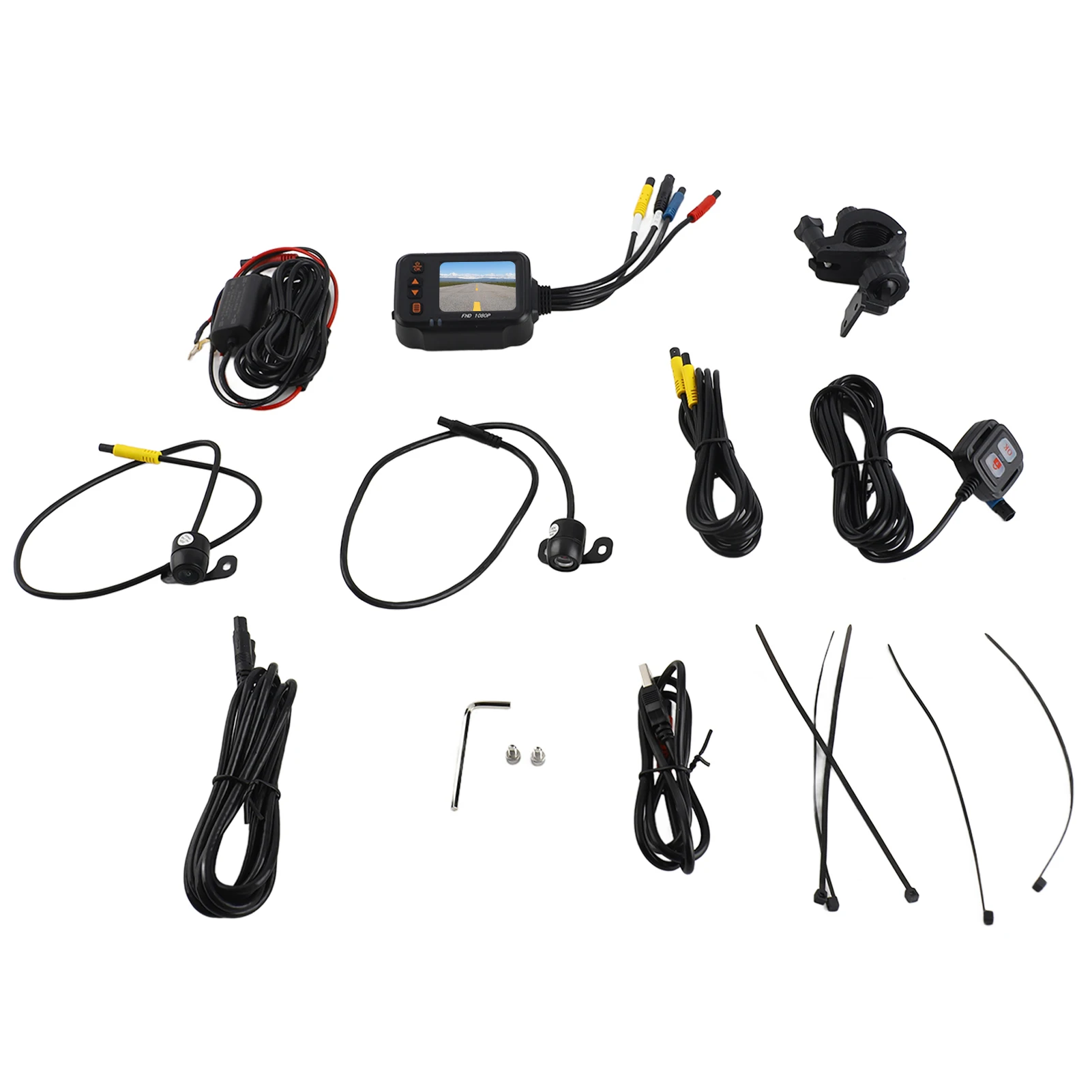 Motorcycle Dash Cam Dual 1080P+720P Full Body Waterproof Moto Camera WiFi GPS DashCam Front Rear Driving Video Recorder