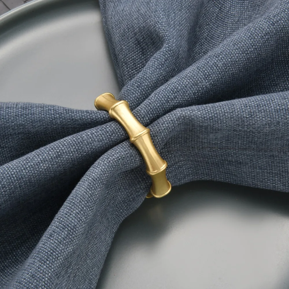 טבעות מפיות מתכת זהב טבעות מפיות במבוק לחגים טבעות מחזיק מפיות רב-תכליתיות לחתונה מסיבת שולחן אוכל קישוט