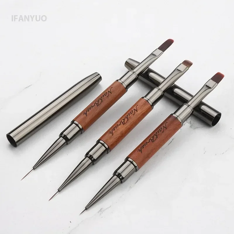 Ultra Thin Line Drawing Pen Dual End Manicure Brushes Dual Use Gel Phototherapy Pen Gradient Brush Nail Art Design Painting Tool 3