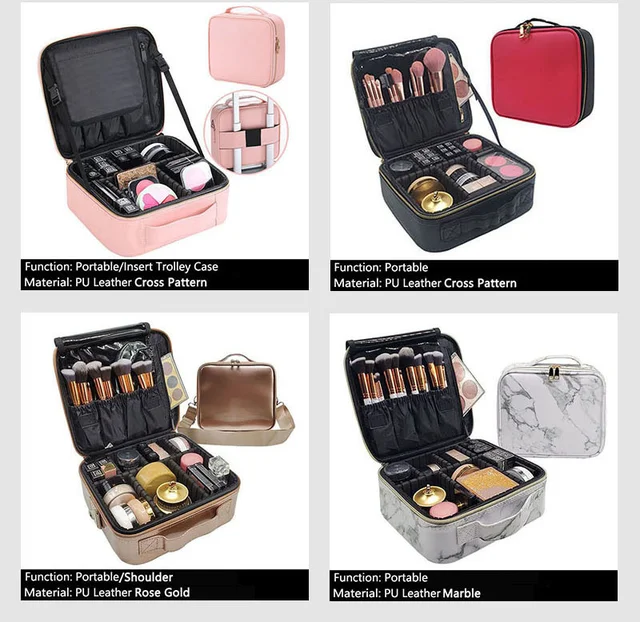 Estuche De Maquillaje Profesional De Cuero De PU Maleta De Alta Calidad  Para Cosméticos Bolso Mujer Organizador De Maquillaje De Viaje Bolsa De  Almacenamiento Mujer Y200714 De 17,99 €