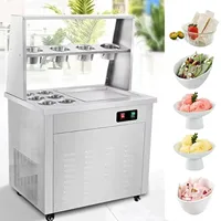 Machine à glace frite automatique professionnelle, multifonctionnelle, facile à utiliser, pour glaces roulées, glace pilée, yaourts glacés, smoothies, bouillies glacées et glaces en pâte. 2