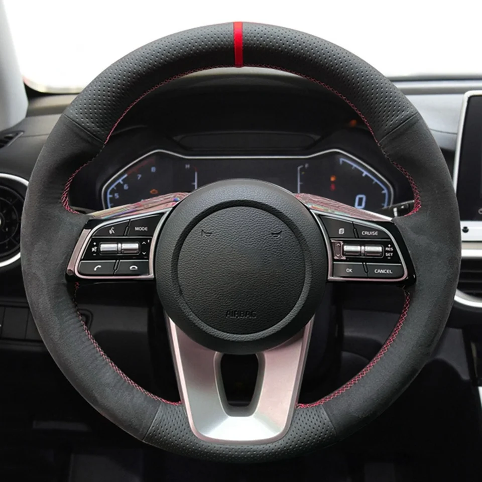 Auto Lenkrad Abdeckung Customized Wildleder Leder Für Kia K5 Optima 2019 Cee solltest Ceed 2019 Forte Cerato (AU) 2018 auto Zubehör – Detail 1