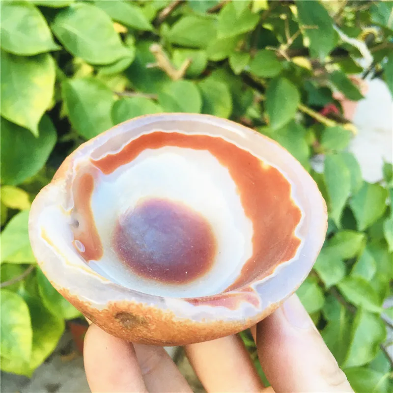Natural red agate bowl jewelry box crystal stone healing home decor 5