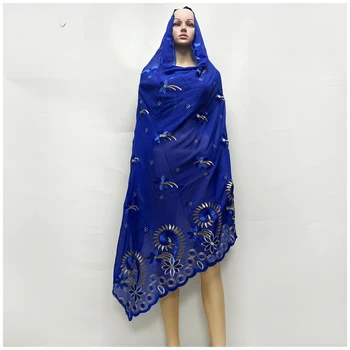 Alternative view of Wholesale 6/12  Pieces African Women Scarfs Big Circle Design Big Embrodiery Cotton Big Size Muslim Scarf for Shawls Pashmina