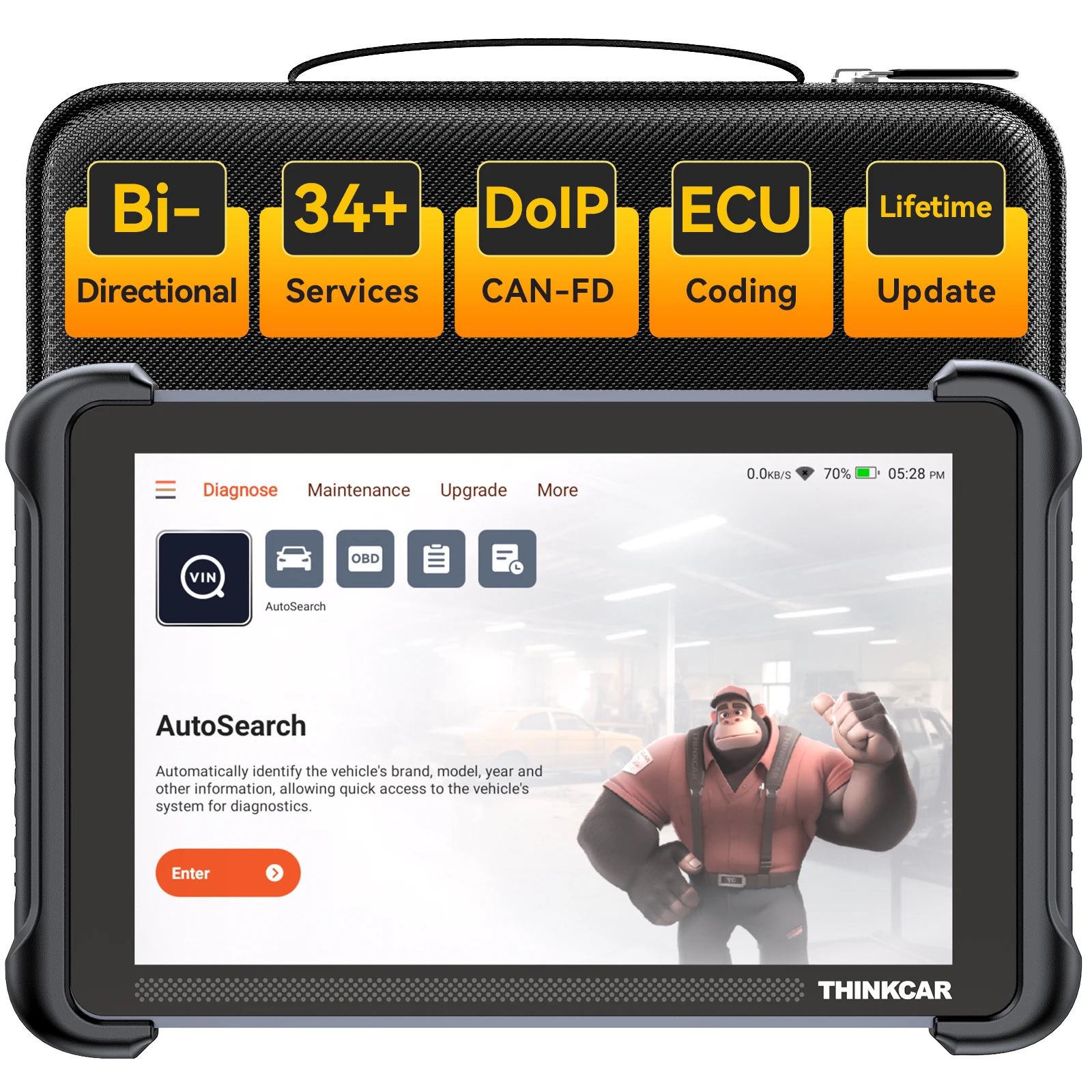 Mise à jour gratuite à vie THINKCAR THINKSCAN 689BT outil de Diagnostic OBD2 DOIP CANFD codage ECU bidirectionnel 34 réinitialisations pour 140 marques
