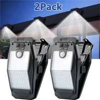 Nouveau 2/1 pièces Clip sur les lumières solaires extérieures étanche 58 LED détection de mouvement USB charge lampe de clôture pour jardin cour Patio 1