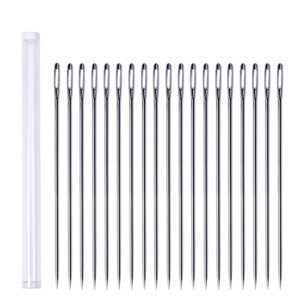 

20Pcs 175mm Big Size Large Long Steel Needle Big Holes Sewing Needle Home Hand Sewing Tools with Needle Bottle