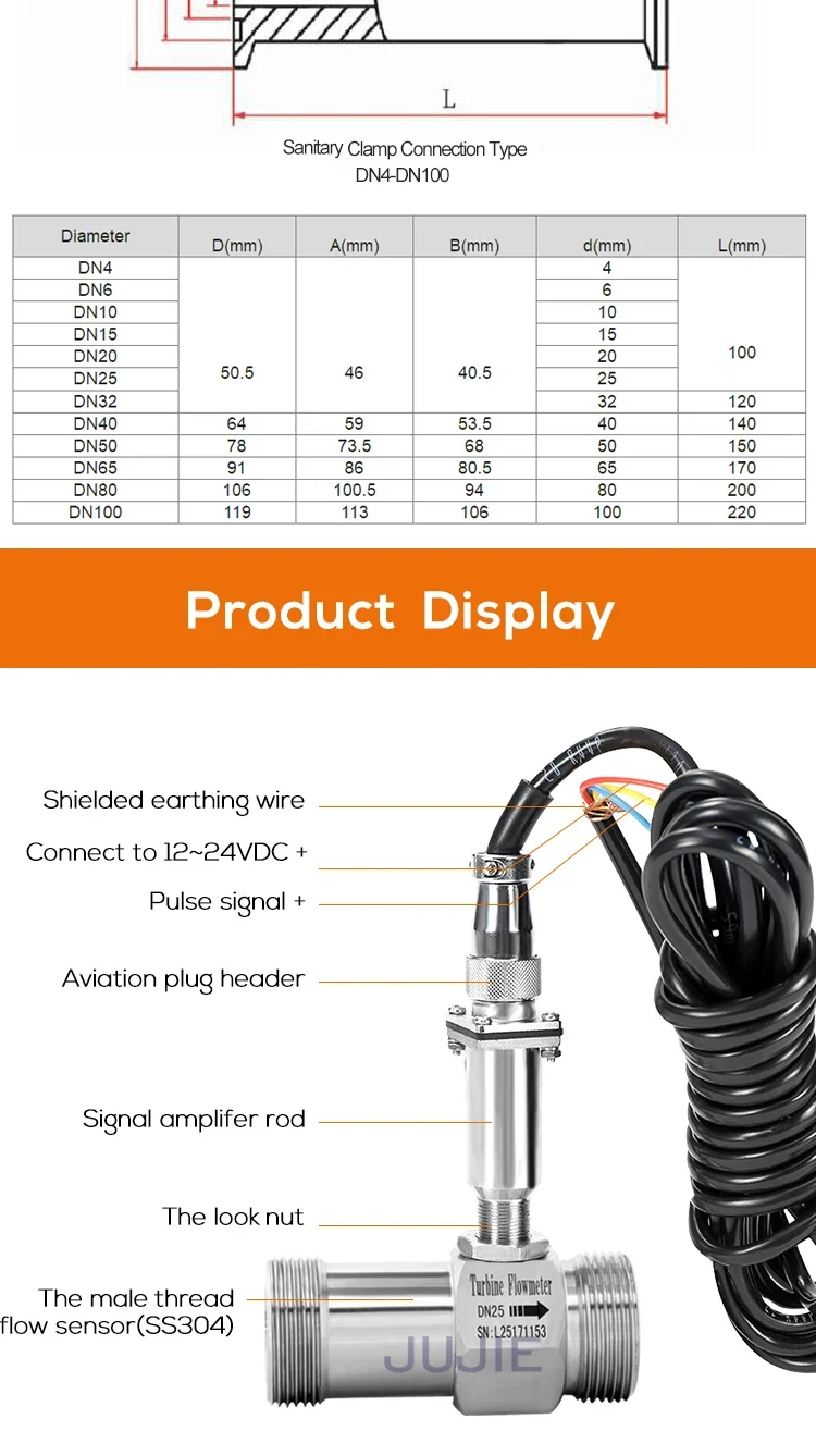 Industrial Turbine Flow Meter for Water High PrecisionPulse RS485 modbus Fuel