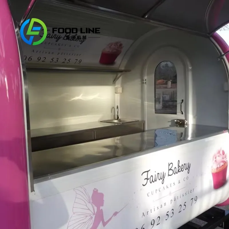 맞춤형 휴대용 냉장 커피 자전거, 야외 케이터링용 이동식 치킨 푸드 트레일러