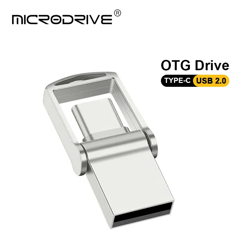 도매 블랙/실버 2 in 1 미니 64GB 128GB USB 2.0 플래시 드라이브 O..