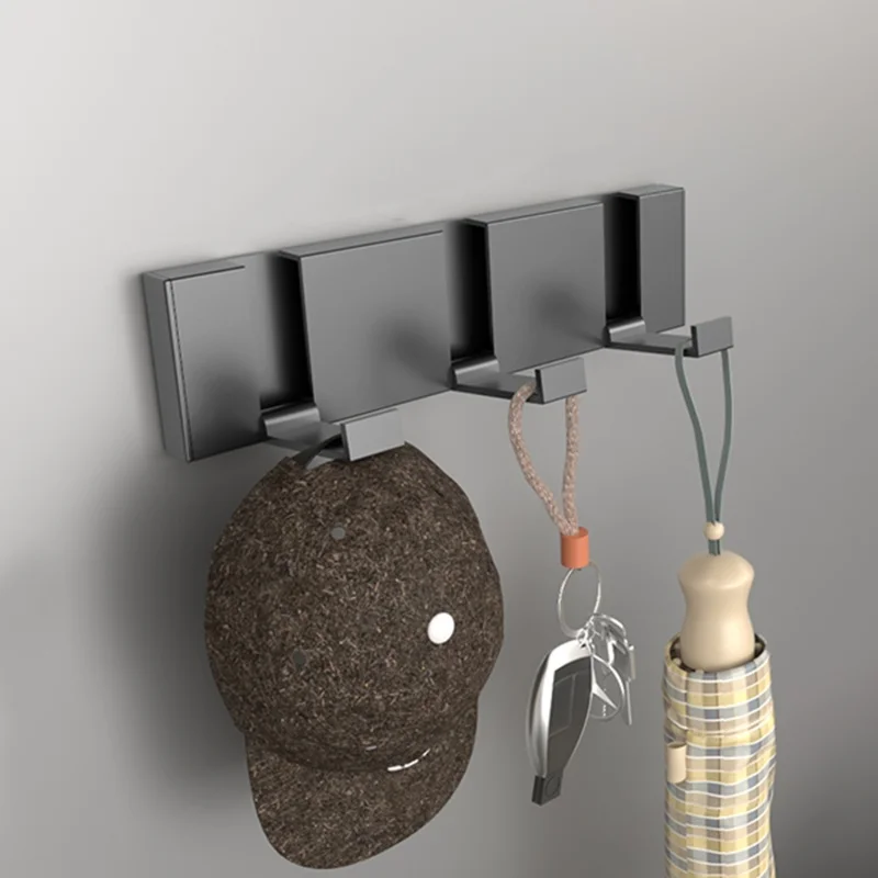 Description Picture 5 of itemFolding Door Hooks Towel Hanger Nail Free Punch Wall Rack  Hook Coat Clothes Holder for Bathroom Kitchen Accessories