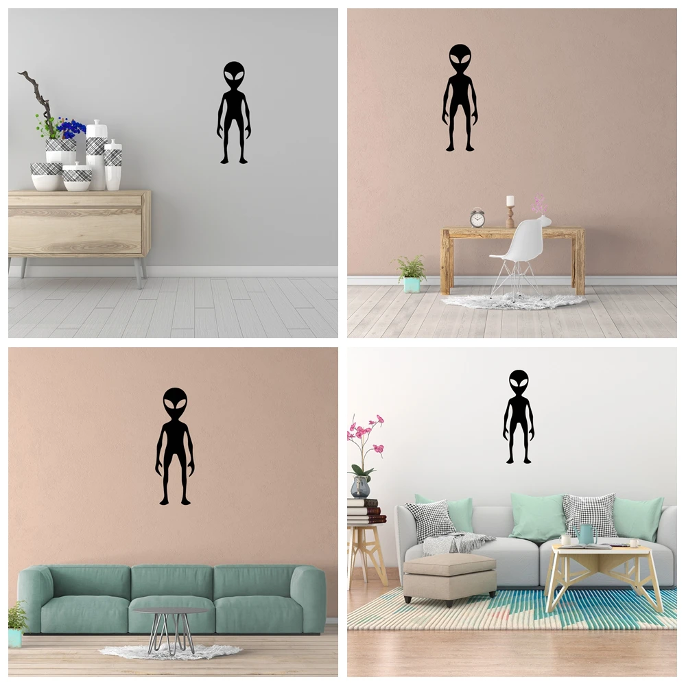 

1 pc unitary Alien Wall Sticker watrproof wallpaper Vinyl Art Home Decor For bedRoom Background Wall Art Decal Drop Shipping