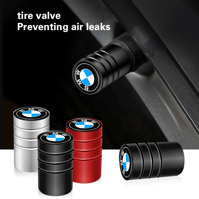 Metal Tire Valve Caps Car Tyre Dust Covers Accessories For BMW Series X1 X3 X4 X6 E90 E91 I3 I4 F30 F48 F30 F10 E30 E34 F02 4PCS