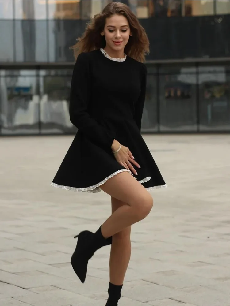 ワンピース ANDWANG Side lace mini dress black ワンピース ANDWANG Side lace mini dress black Side lace mini