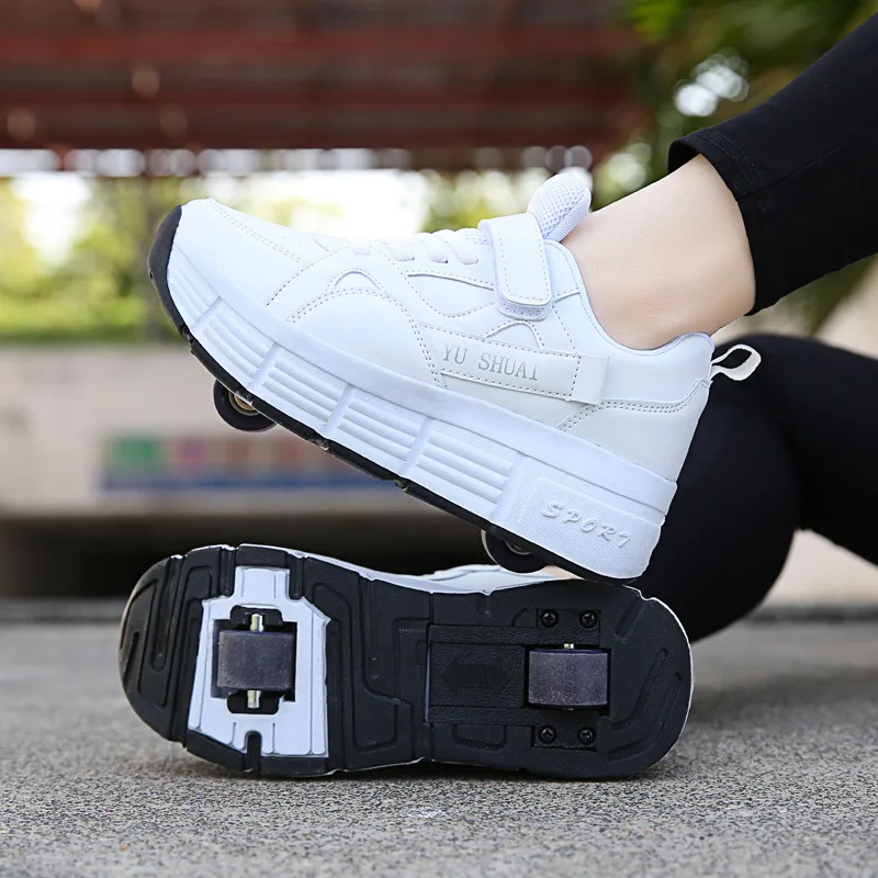 New Kids 2 Wheels Roller Skates Sneakers Shoes Skating Outdoor Blade Retractable Flying Shoes Child Girl Boys Breathable Silding kids roller shoes