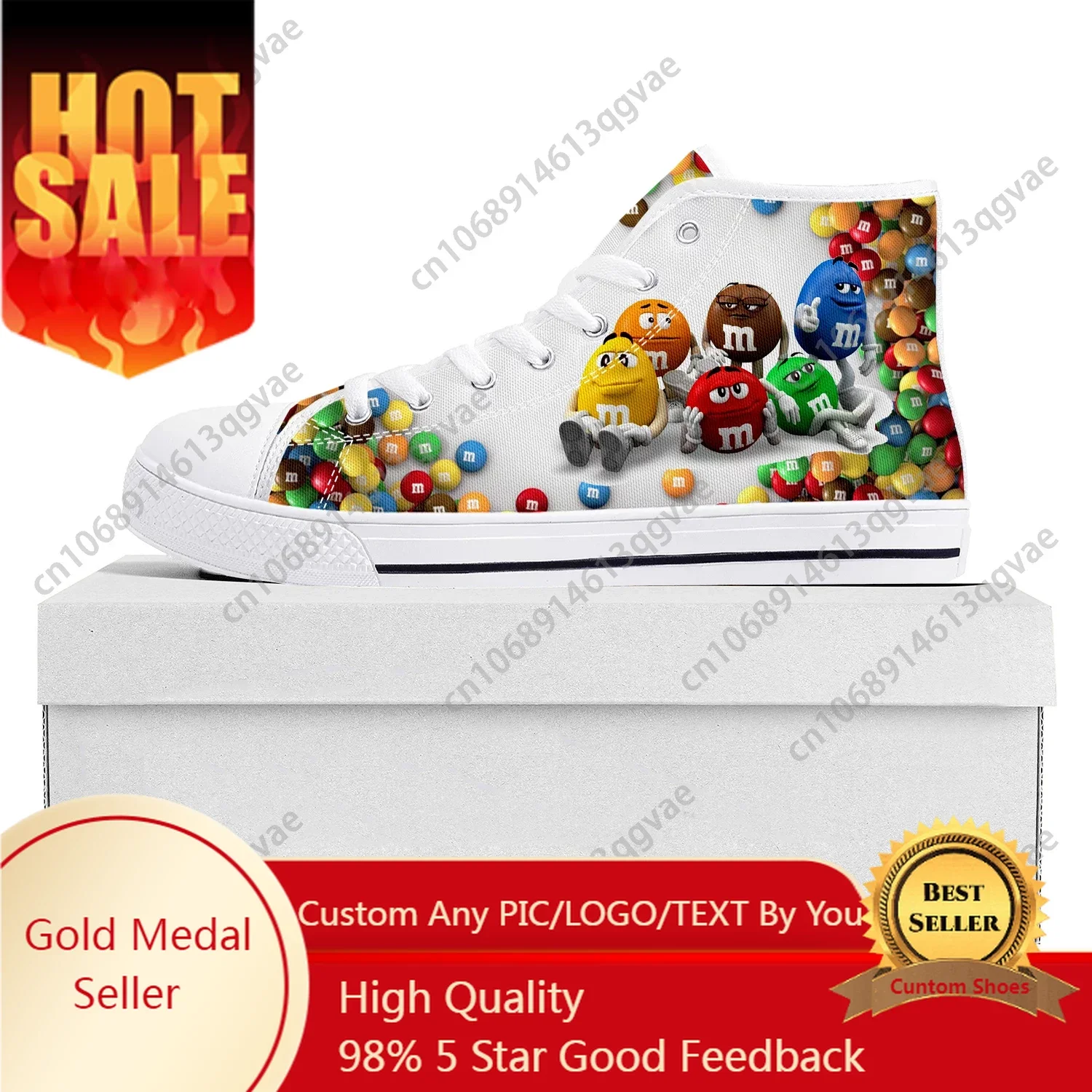 Высокие высококачественные кроссовки M с шоколадным рисунком для мужчин и женщин, популярные подростковые холщовые кроссовки, повседневная обувь для пар, Белая обувь на заказ