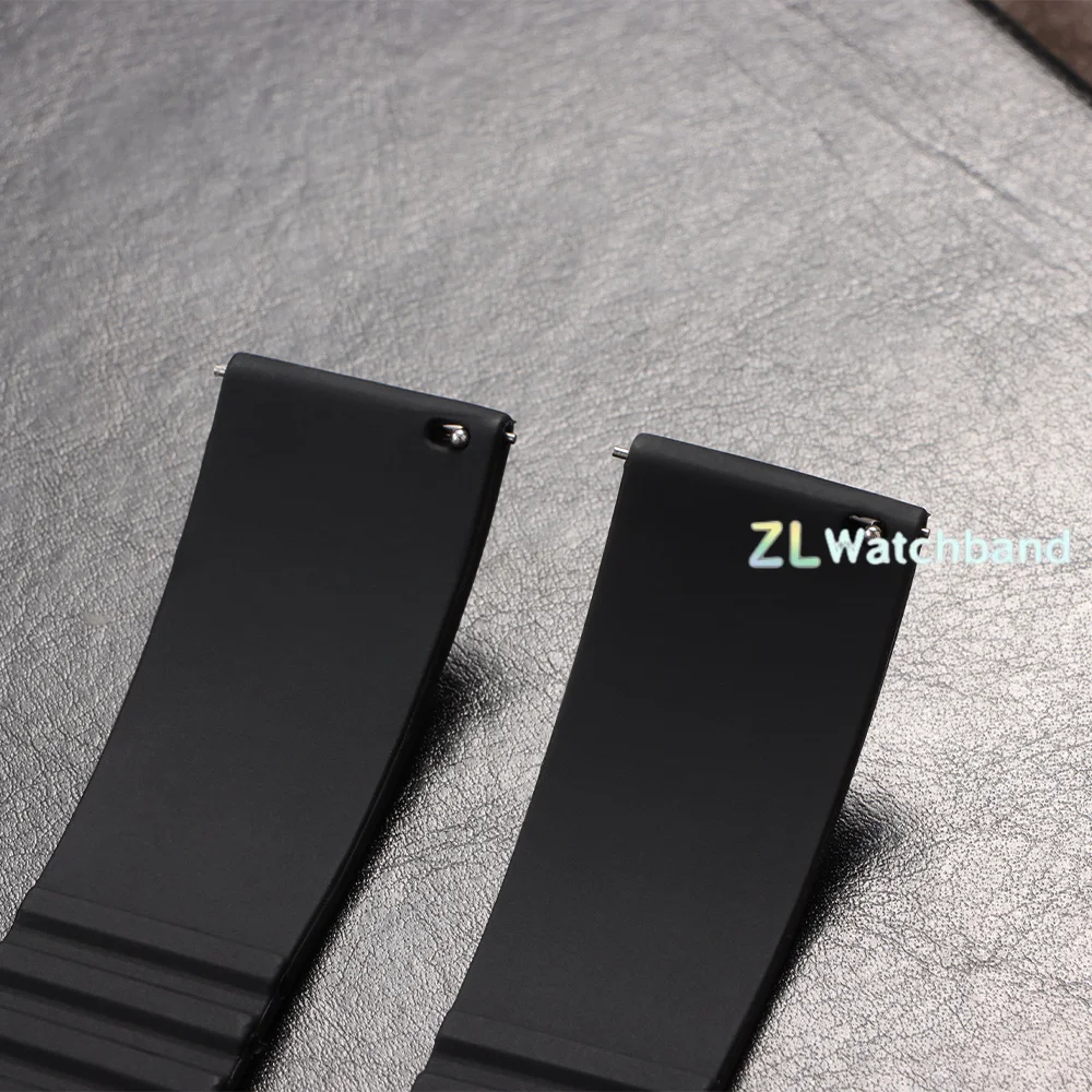 Premium Silicone Rubber Quick Release Watch Strap with Deployment Buckle - Universal Replacement Band (18mm, 20mm, 22mm, 24mm)
