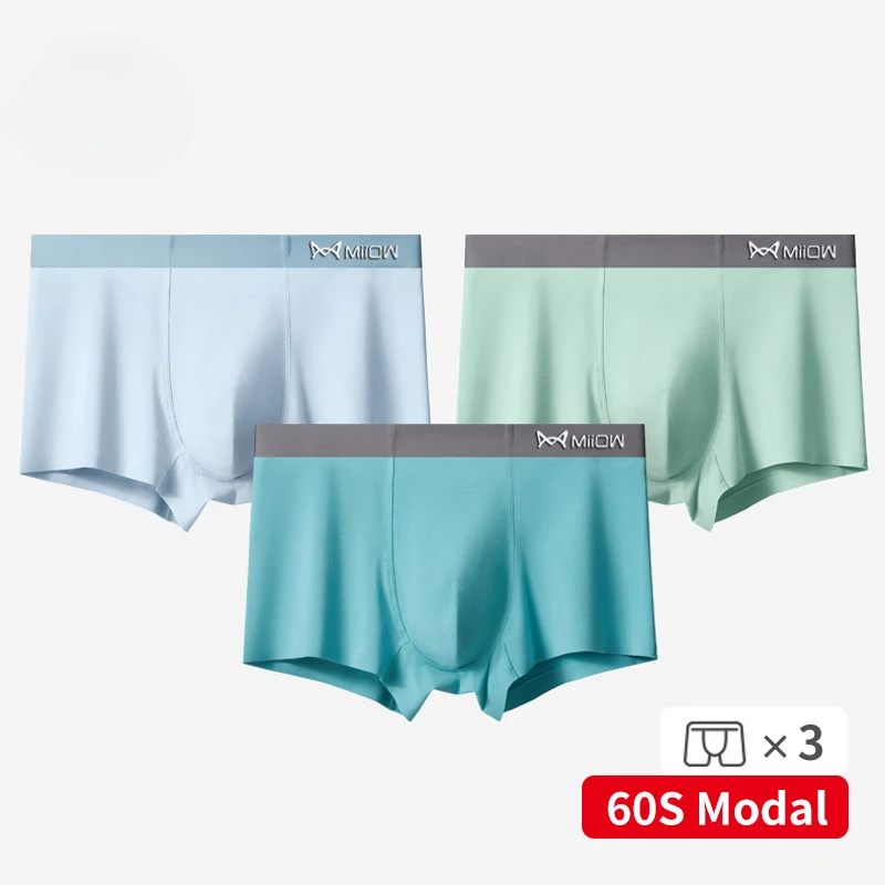 CMENIN 3pcs Modal Breathable Men's Underwear Cotton Antibacterial Crotch Man Boxershorts Seamless Sexy Underpants Male Boxers