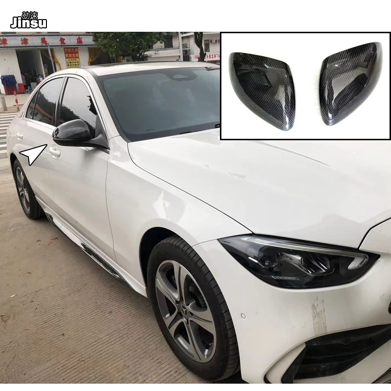 

Fit For Benz C Class C200 C250 2022 2023 Year Carbon Fiber Mirror Covers For Mercedes W206 Car Accessories Side Rearview Caps