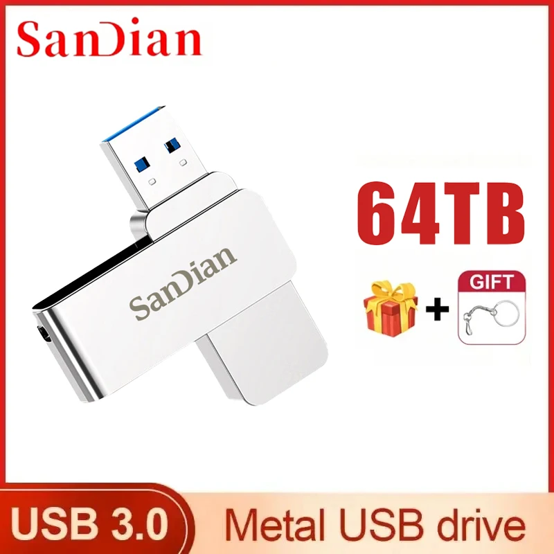 

Металлическая высокоскоростная флеш-карта 16 Тб 64 ТБ