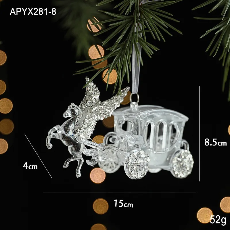 thumbnail image 1 of Adornos navideños para el hogar, adornos de acrílico de cristal, copos de nieve, alce, colgantes para árbol de Navidad, regalo de Año Nuevo 2024, 1 of 5