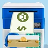 Children's interactive mini ATM bank toy, piggy bank with automatic money reels, secure coin storage and combination lock - age 3