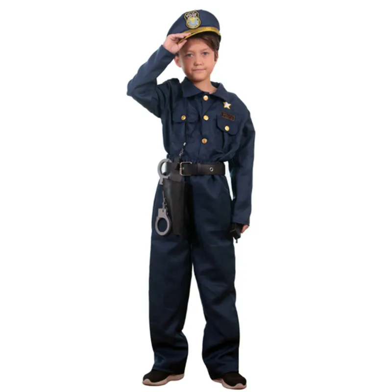 Disfraz Policia Niño, Disfraz de Policia Niño Disfraz De Policía De Juego  Rol con Policía Camisa Pantalones Sombrero Cinturón Policía Placa Esposas  Walkie Talkie para Niños Halloween Fiesta Carnaval : : Juguetes