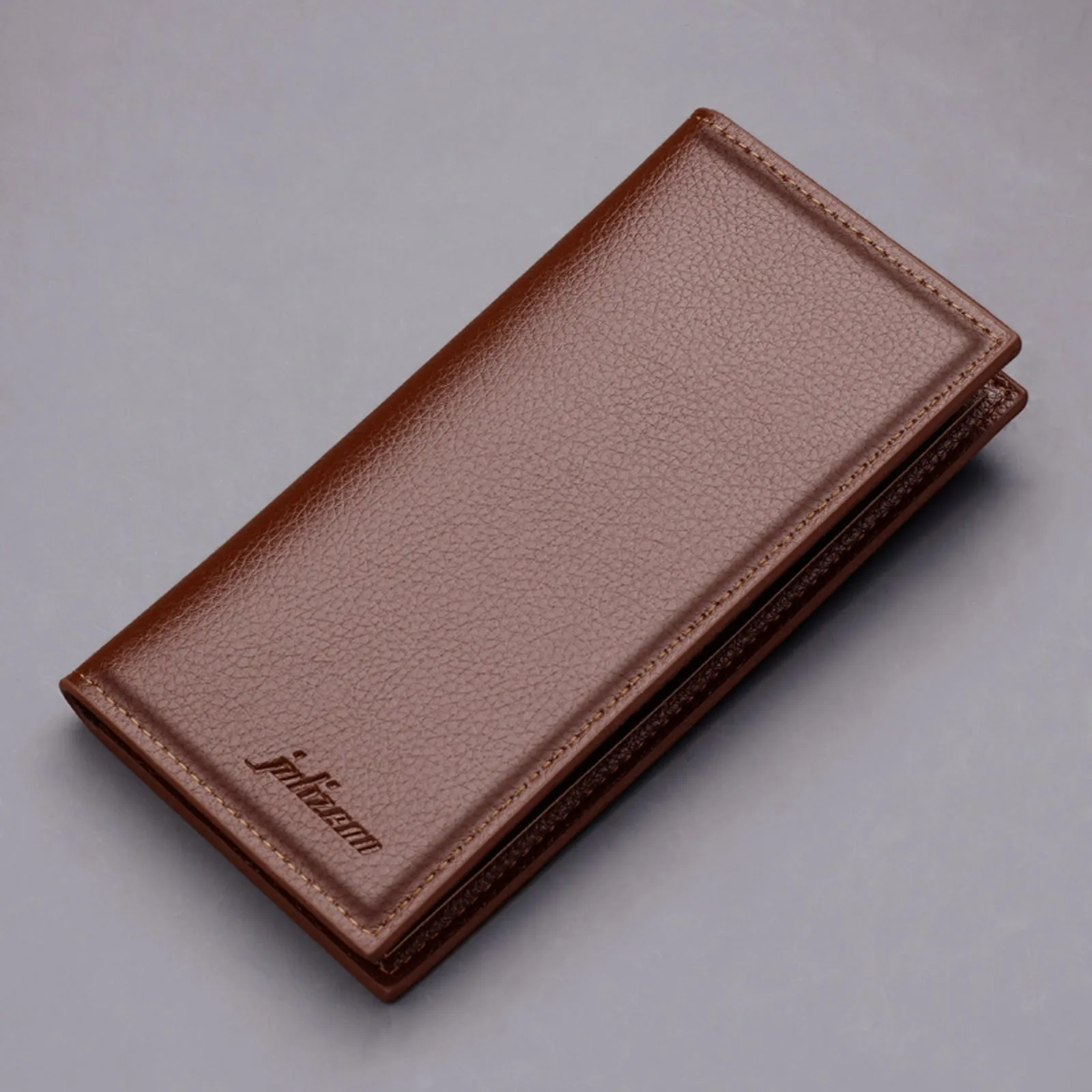 Fashion Id Long Wallet Solid Color Men Open Purse Multiple Card Slots Leather Rfid Wallet Mini Money Clips Business Luxury Women leather wallet card wallet carbon fiber wallet zipper wallets faux leather wallet