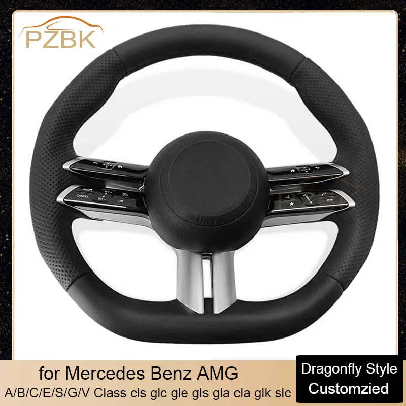 

Dragonfly Style Car Steering Wheel Full Leather for Mercedes Benz A/B/C/E/S/G/V Class cls glc gle gls gla cla glk slc