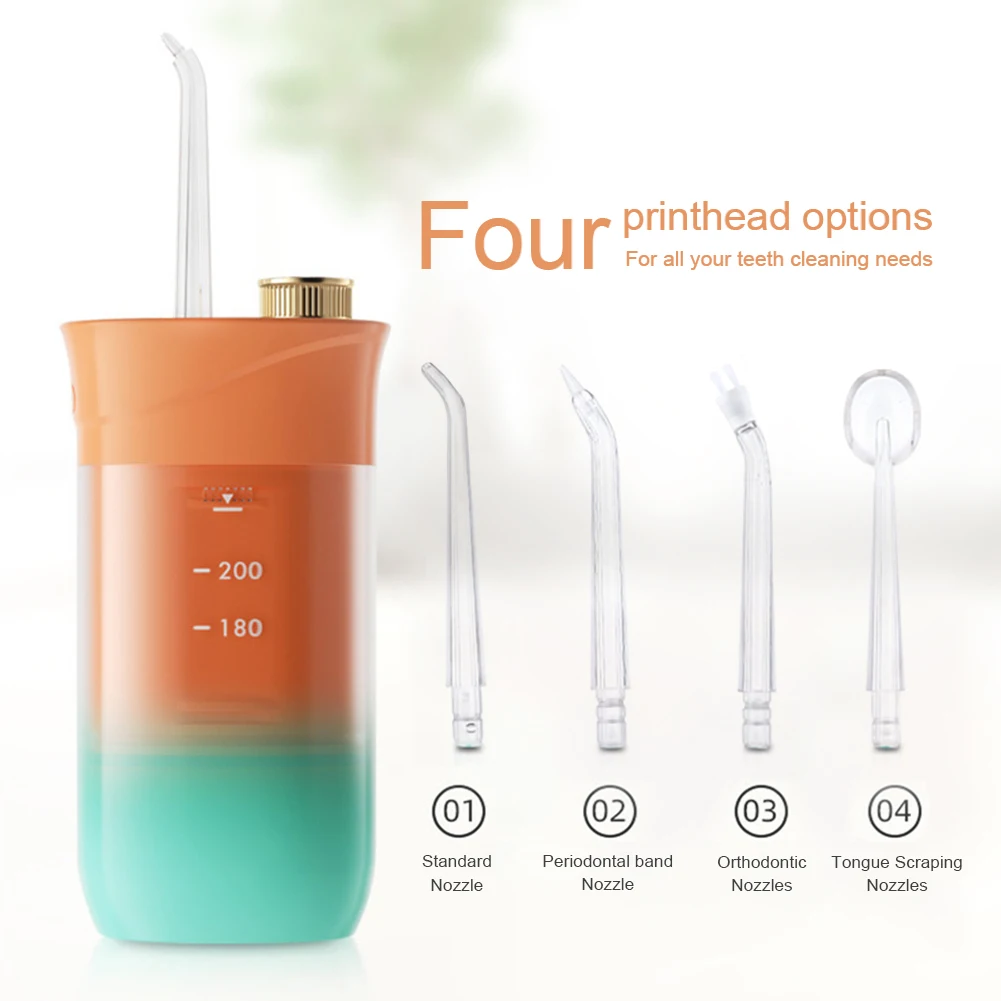 

Портативный стоматологический Флоссер, перезаряжаемый стоматологический Флоссер, беспроводной с 3 режимами, 4 наконечника струи для путешествий/дома, брекеты/Уход за мостами