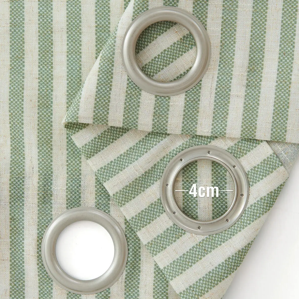JINCHAN 2PCS Linen Curtains For Living Room Bedroom Ticking Striped Window Treatment Light Filtering Drapes Grommet Top Curtain 4