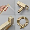 Brass Bidet Faucet Single Cold Water Tap Handheld Bidet Spray Shower Set Toilet Shattaf Sprayer Douche Hygienic Shower Black 4