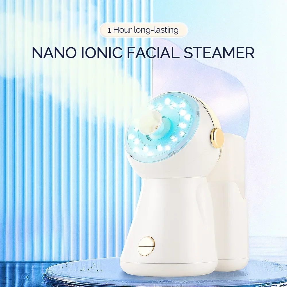 7 LED Light Therapy Facial Steamer Electric Vaporizer Deeply Cleaning