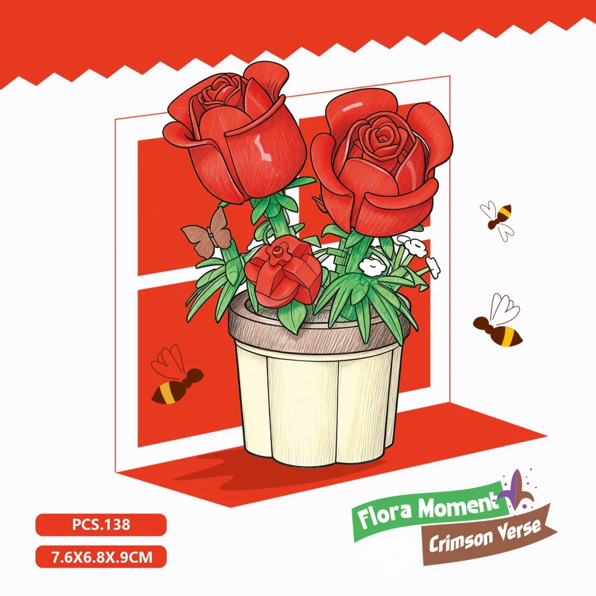 Mini Flower Pot Building Blocks - Colorful Floral Bouquet Educational Toy Set for Kids - Perfect Mother's Day Gift