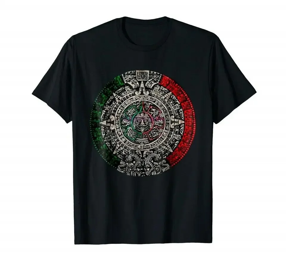 Messicano Maya Art Carving Aztec Calendar Sun Stone T-Shirt 100% Cotone O-Collo Estate Manica Corta Casual T-Shirt Da Uomo Taglia S-3Xl
