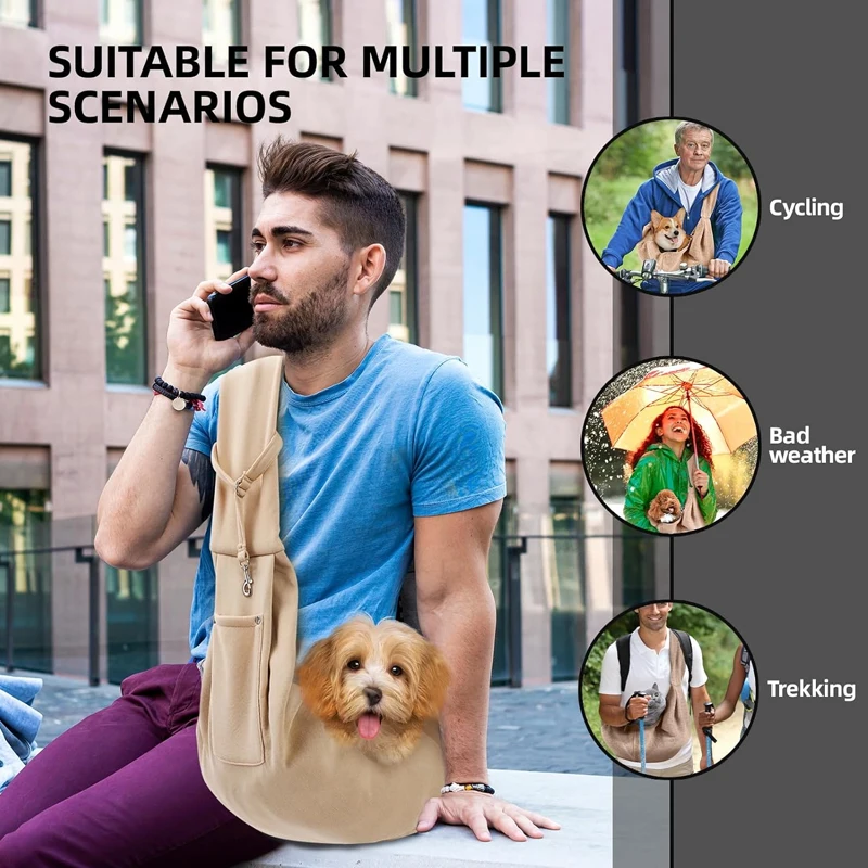 Pet Carrier Bag Pet Accessories Pet Carrying Bag Pet Backpack Pet Supplies Portable Pet Shoulder Bag Phone Pocket Outdoor Shoulder Bags Carrier Cat Puppy Sling Carrier Bag Pet Carrying Supplies