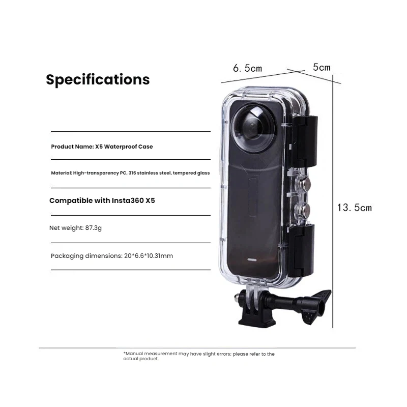 Invisible Dive Case For Insta360 X5 45M Underwater Waterproof Diving Housing Cover Protective Shell