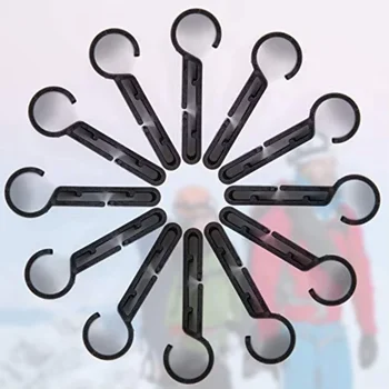 Hard Hat Headlamp Clips for Industrial Use, Durable Plastic, Black, Secure Adjustable Hook Design 1