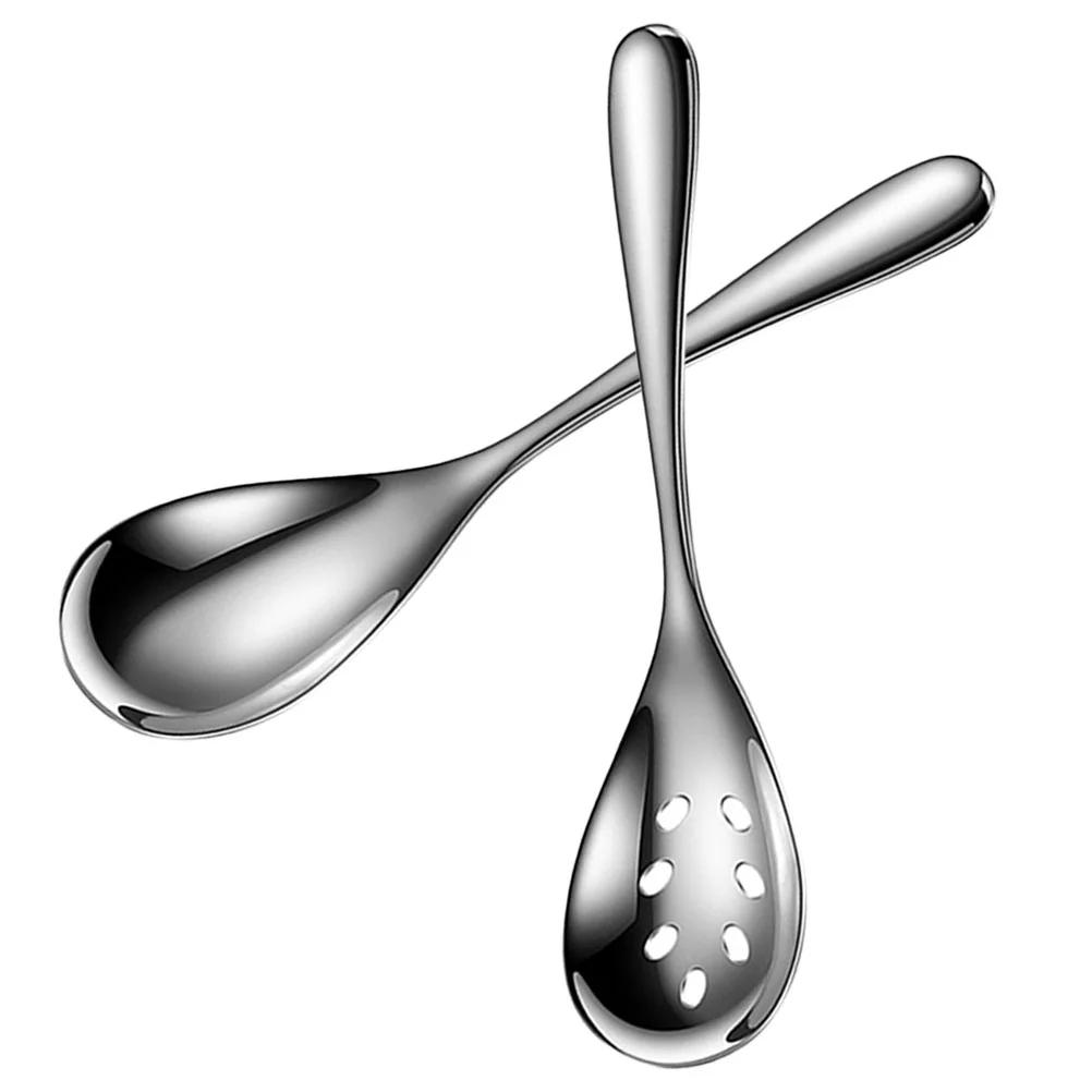 

2pcs Stainless Steel Spoons Buffet Serving Spoons Metal Slotted Spoons Serving Spoons for Parties