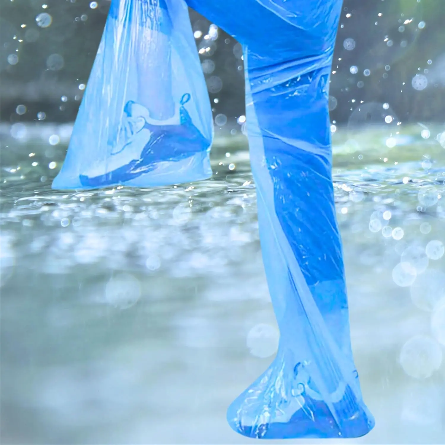 Disposable Raincoat Pants Portable Splash Proof Split Raincoat Outdoor Travel Drifting Cycling Feet-wrapped Rain Pants
