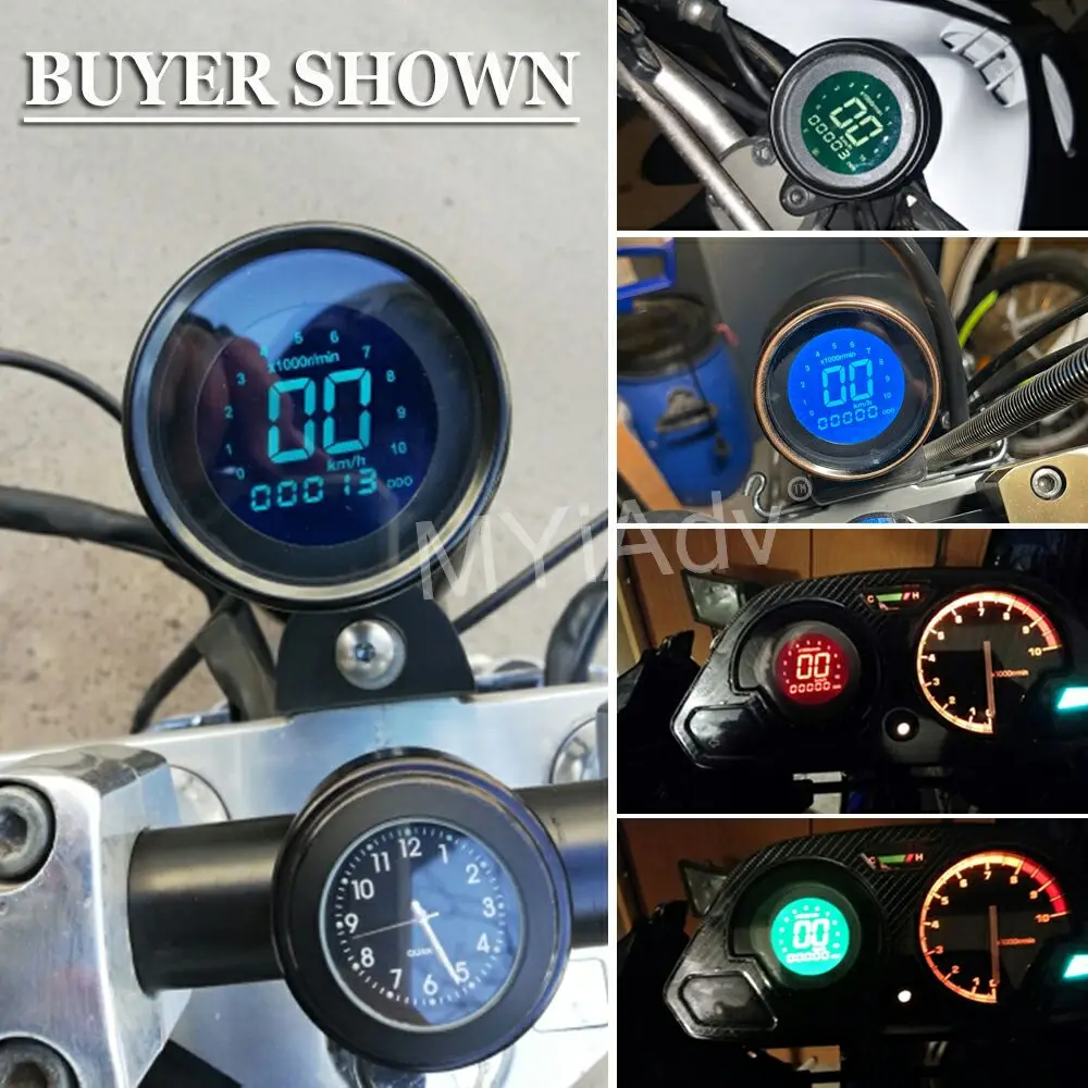 Universal LCD Digital Motorrad Tachometer Tachometer Racer
