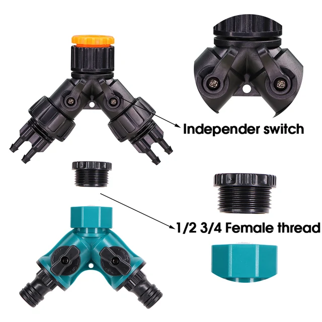 Kerti Öntözési Csatlakozó 2 Út Négyirányú Elválasztó 1/2 "3/4"-1/4 "Barb Wage Cső Adapter, Amely Alkalmas Növényi Öntözésre - Image 4