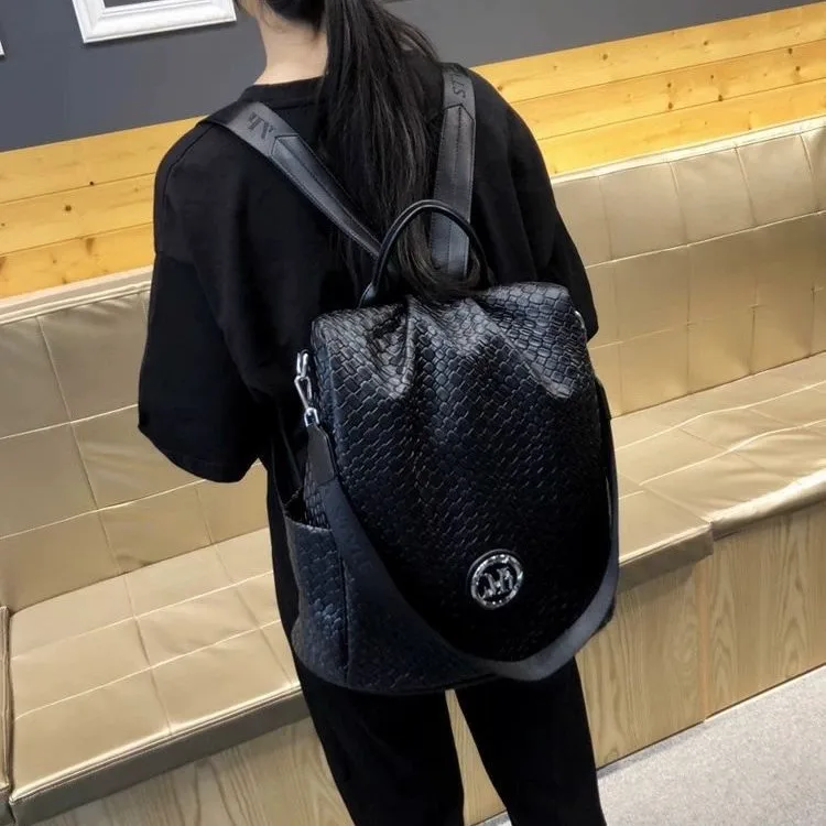 

Classic Black Travel Backpack, Fashionable Leather Shoulder Bag with High Capacity for Women laptop backpack laptop backpack