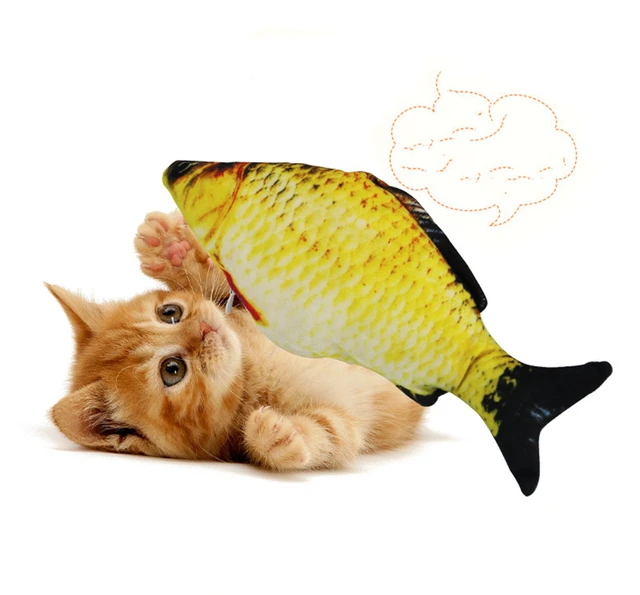 20/30/40 Creative Cat Toy 3d Fish Simulation Soft Plush Anti-Bite Catnip Interaction Chewing Fake Cat Fish Toy Pet Supplies 5