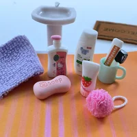 1 Set 1/12 Scale Miniature Cute Realistic Toiletries Model For OB11 BJD Scene Dollhouse Accessories Mini Toys Kids Pretend Play 1