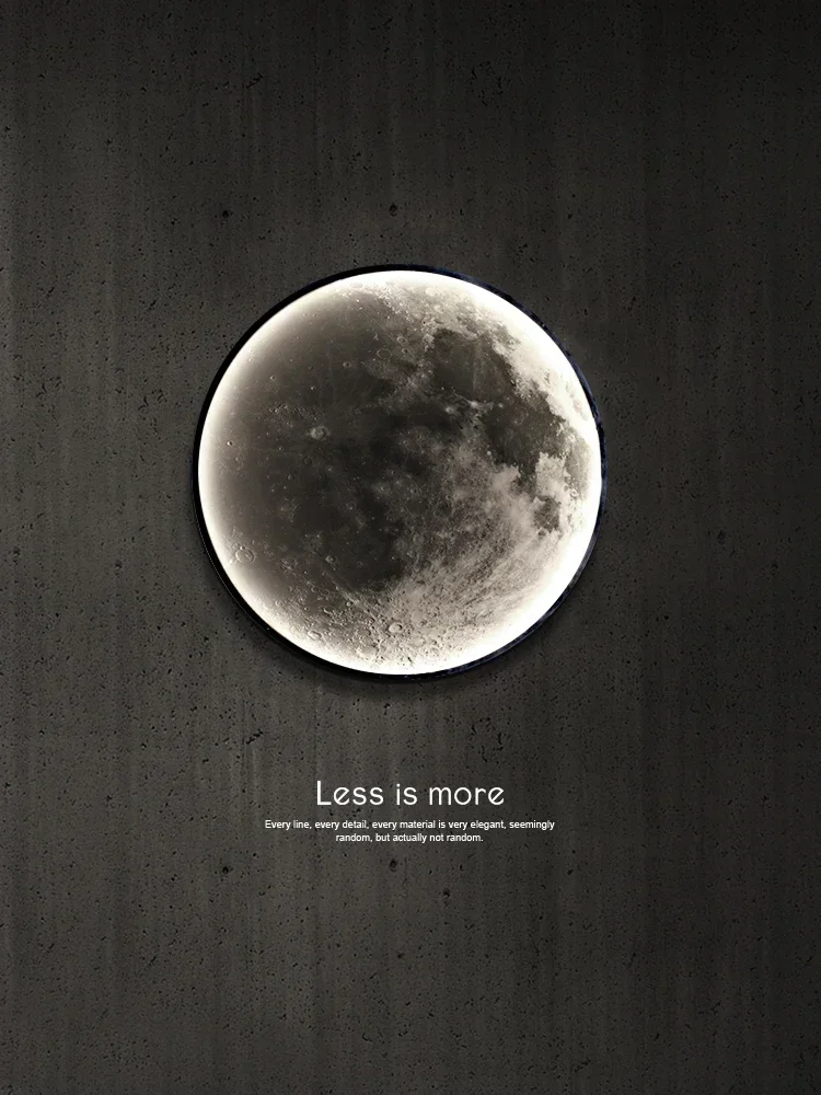 Description Picture 2 of itemNewset LED Modern Simple Bedside Wall Lamp Net Red Creative Living Room Bedroom Moon Mural New Balcony Stair Aisle Lamps