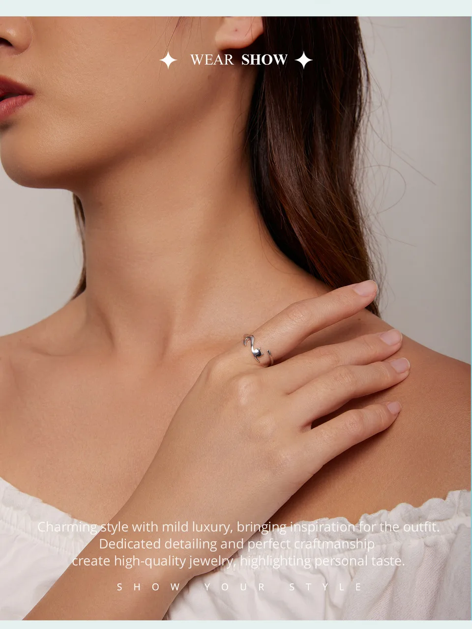 Sterling Silver Cute Cat Open Ring  3 Colors Adjustable Plated Platinum - PeticaDeals