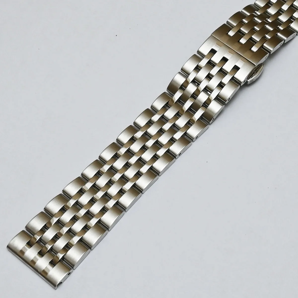 Curved End Stainless Steel Watchband Bracelet – Universal Solid Strap